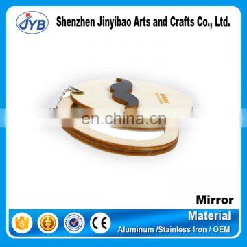 solid wood frame,Wood Material and Compact Shape pocket mirror