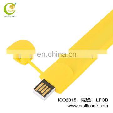 Dongrong USB Gadgets OEM Silicone 48GB Weeding Gift Rubber Wrist Band Usb Flash Drive photo-3