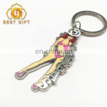 Sex Girl Plating Custom Color Zinc Alloy Keychain For Gift