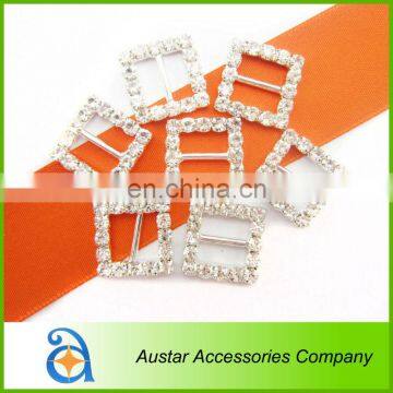 Square shape Crystal Rhinestone Buckle For Wedding Ribbon invitation card