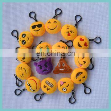 16 Top Selling Embroidered Plush Emoji Keychain