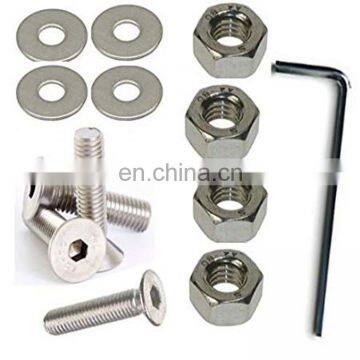 Stainless steel hex bolt and nut washer assembly