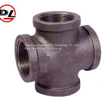 black malleable iron pipe fittings pipe cross