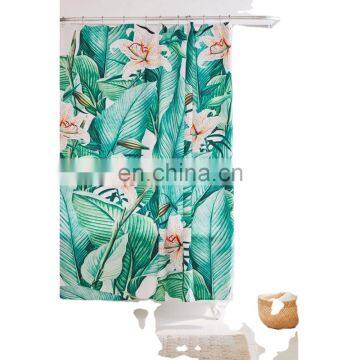 Wholesale High Quality Elegant Custom Floral Printed 100% Polyester Fabric Curtain in the Bathroom