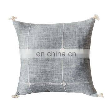 China factory linen look sofa set cushions cover design embroidery cushion