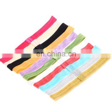 20colors Baby Stretchy Elastic Fold Over Headband 15mm Width Skinny FOE Elastic Headbands