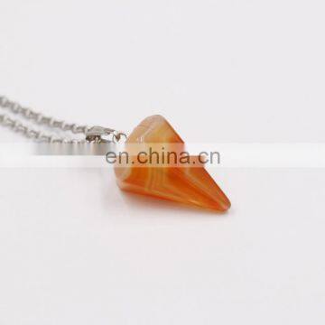 Women Necklaces Stone Pendant Gemstone Necklace Jewelry Crystal Reiki Hexagonal Cone Pendulum Necklaces for Women 21Colors photo-4