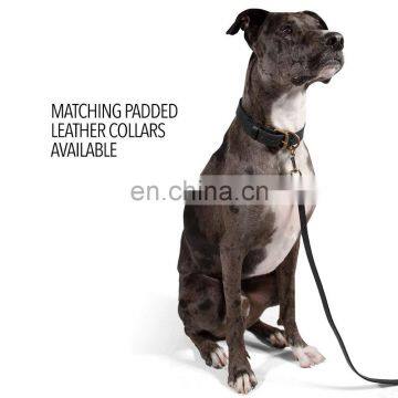 High Quality Dog Leash Water Resistant Heavy Full Grain Leather Lead Training Leahses photo-3