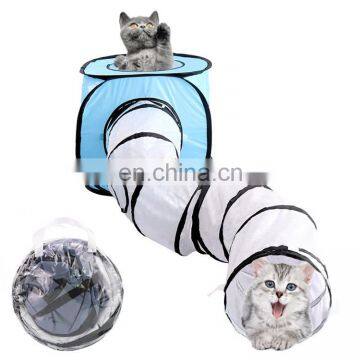 Fun cheap pet product manufacture collapsible pet cat intetactive tunnel toy house