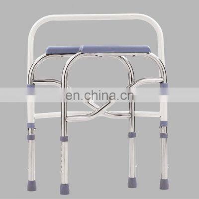 Elderly Shower Toilet Steel Commode Chair With Bedpan photo-3