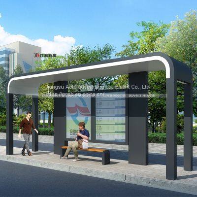 Public face recognition bus shelter new bus stop board billboard direct supply