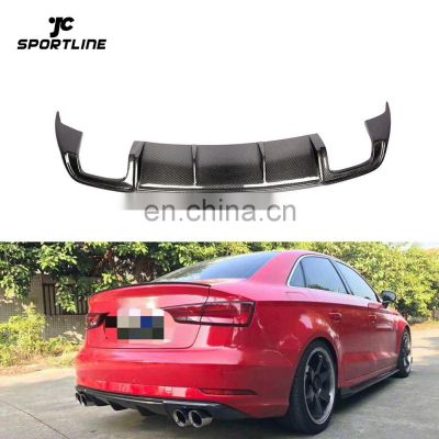 Carbon Fiber A3 Rear Valance Diffuser for Audi A3 8V Dynamic Sedan 4-Door 2017 2018 2019