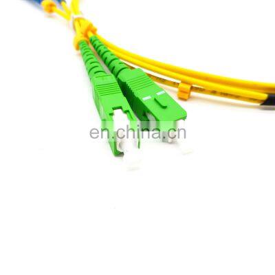 UNIONFIBER oem/odm 2meter sc/apc type green  SM9/125 G.652D PVC/LSZH 2.0mm duplex DX fiber optic patchcord/jumper/assembly