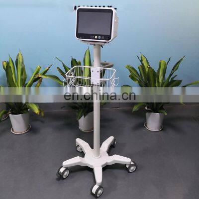 good quality stainless steel medical instrument patient monitor trolley for hospital