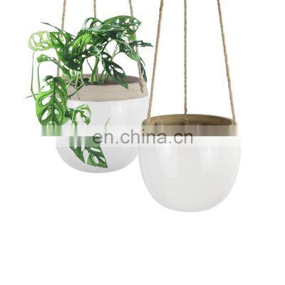 custom garden vertical floating wall hanging inverted indoor wicker balcony levitating ceramic flower planter plant pot