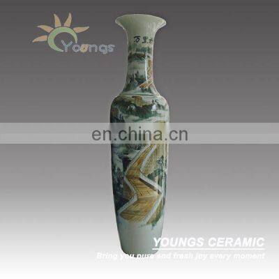 Large Ceramic Floor Vases Wholesale With Hand Painted The Great Wall Design