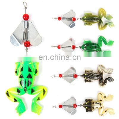 7/9/10cm 5colors artificial bionic baits Silica gel fishing frog soft lure Spinnerbait Frog baits