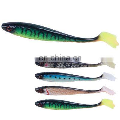 New 90mm/5.6g 7Pcs/Bag T-Tail Style Fishing Soft Baits Artificial saltwater lure with fishy smell