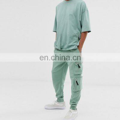 Yihao brand custom turquoise  men slim  jogger pants