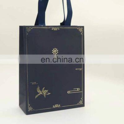China Factory Price Custom Drawstring Luxury Shopping Bag Paper Bags With Logo Hot Stamping Custom Paper Bags photo-3