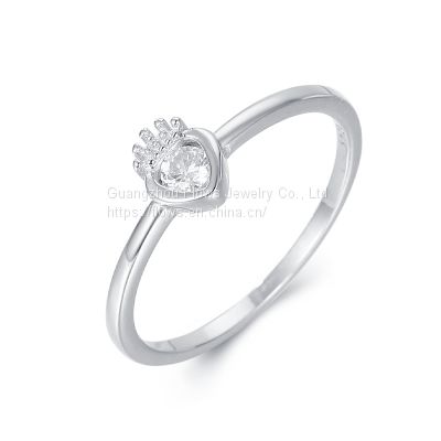 s925 silver ring female simple small fresh crown ring ins style diamond ring