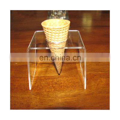 customized single plastic icecream holder acrylic ice cream cone display