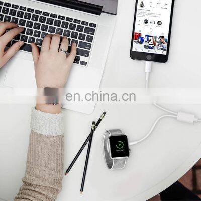 2 in 1 Mobile Phone 8 Pin Usb Data Fast Charging Cable Magnetic Wireless Charger Pad for Watch photo-5