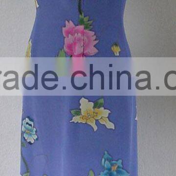 Hand Painted Silk Long Dress