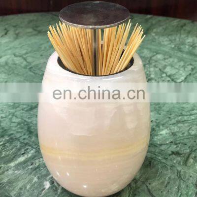 Hot Sale Onyx Marble Toothpick Holder Container photo-2