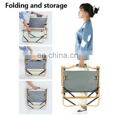Wholesale Beach Camp Chair Outdoor Glamping Furniture Portable Wood Grain Aluminum Folding Camping Chair photo-5
