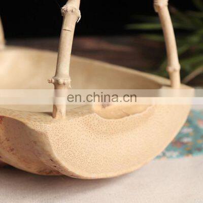 Eco Friendly Thickened Multifunctional Bar Hotel Ramadan Wedding Bamboo Root Fruit Plate and Wooden Decorations Plate Series photo-4