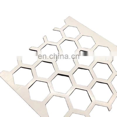 Color Painting Customization  Decorative Hexagon Punch Mesh Perforated Metal Mesh