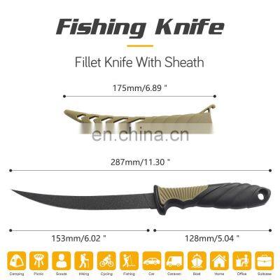 New TPR&ABS Fishing Knife Outdoor Camping Light Fish Fillet Knife With Black Coat and Scabbard Safety Fish Knife photo-3