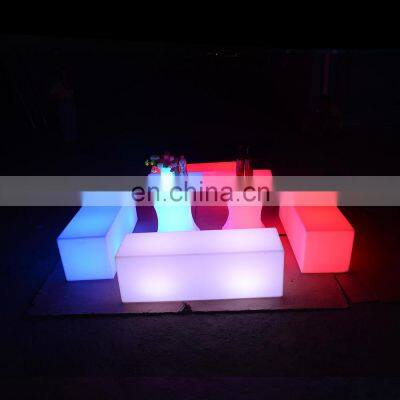 led lighting rental furniture illuminated plastic clear light LED bar seating led plastic party chair white wedding chair