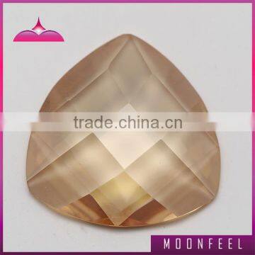 Hot sale synthetic champagne triangle cut stone