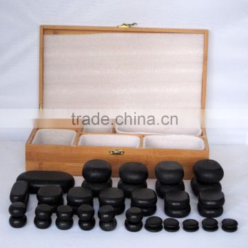 Hot stone massage set for spa(bamboo box packing)