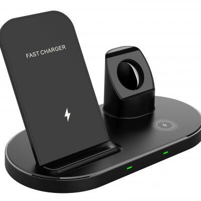 15W Quick Magnetic Wireless Charger Stand 3-in-1 Multifunction with Holder for Phone Smart Watch Earphones