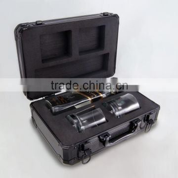 Portable Custom Foam Insert Aluminum Red Wine Carrying Case