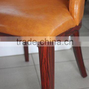 Modern High Back Heavy Duty Metal Leather Dining Room Chairs Wood Furniture photo-4