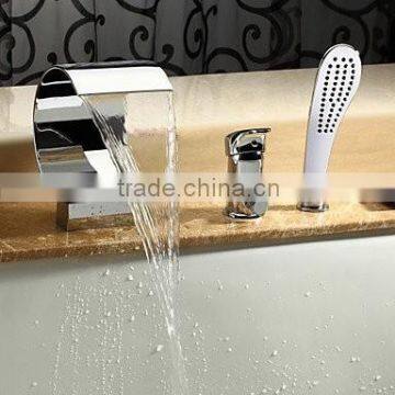 Three Holes Waterfall Bathtub Faucet Bath Tub Mixer Taps Bathtub Mixer