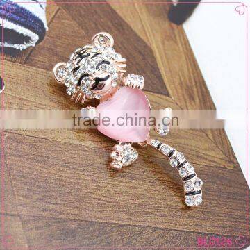 New Fashion Ladies Girls Golden Plated Rhinestones Opal Cute Animals Style Brooches