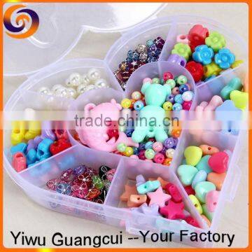 Heart shape plastic box charm bead bracelet