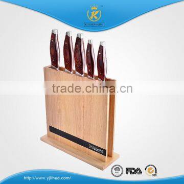 KITCHEN KING Color Wood Double Forged Handle 5 Pcs Knife Set With Wooden Block