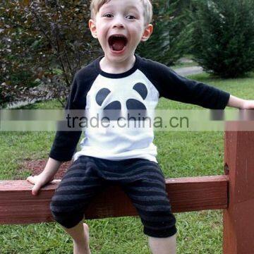 2016 Spring Autumn Children Clothes Sets Kids Cartoon Pandas Outfits Baby Long Sleeve T-shirt + Stripe Long Pants Suits photo-4