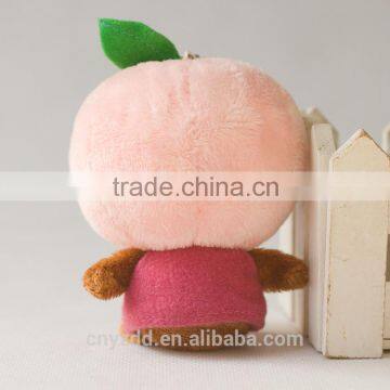 Wholesale Soft Keychain Manufctures in China/ Plush Fruit Keychain Pink Peach/ Soft Toy Mini Keychain Peach Doll