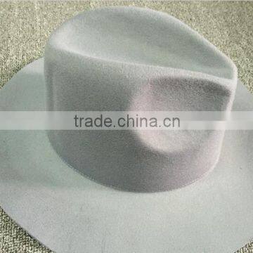 Wholesale Promotional Gift Star Style Wide Brim Wool Felt Fedora Sun Cap