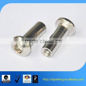 color zinc finish flat head allen socket tubular rivet