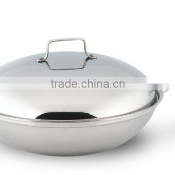 SA-12080 Tri-ply Stainless Steel Wok / Chinese wok