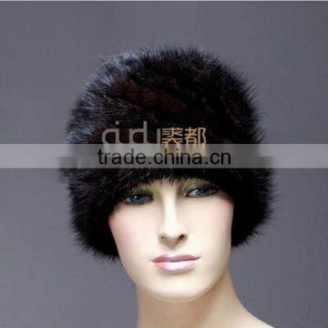 QD10365 Real Knitted Mink Fur Hat Whole/Retail Sale Cap Mink Fur Hats