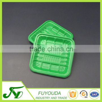 Low price green PP frozen plastic fruit tray